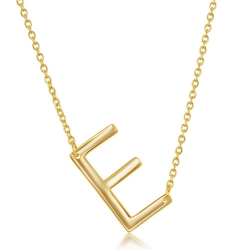 Sterling Gold Plate E Initial Necklace 