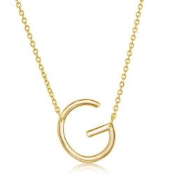Sterling Gold Plate G Initial Necklace 