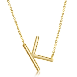 Sterling Gold Plate K Initial Necklace 