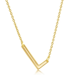 Sterling Gold Plate L Initial Necklace 