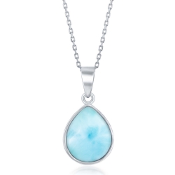 Sterling Silver teardrop Larimar Pendant 