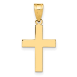 10k Polished Cross Charm 