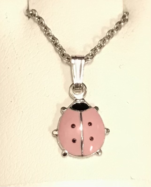 SS Ladybug Pendant Necklace 