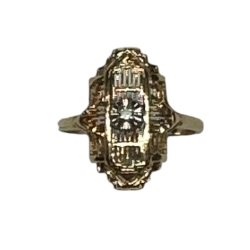 10k Yellow Gold Antique Ladies Diner Ring 
