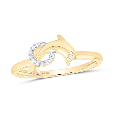10K Yellow Gold Dolphin Ring 