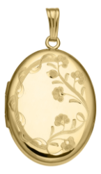 14k Yellow Gold Filled Oval Locket 