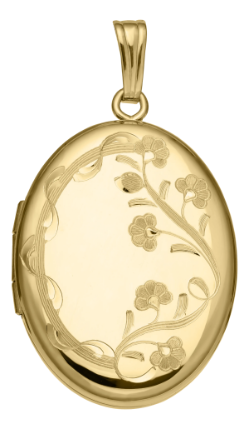 14k Yellow Gold Filled Oval Locket 