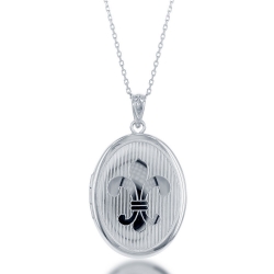 Sterling Fleur de Lis Oval Locket 
