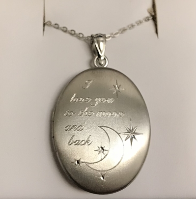 SS Oval "I love you to the moon and back" Locket 