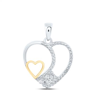 Sterling Diamond Heart Pendant 