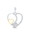 Sterling Diamond Heart Charm 