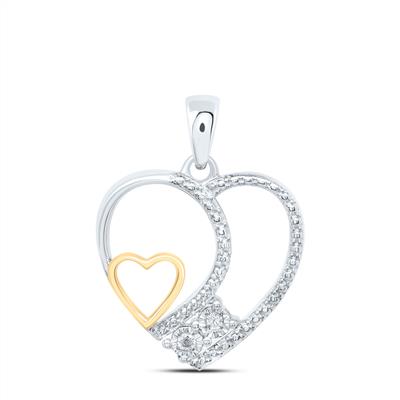 Sterling Diamond Heart Charm 