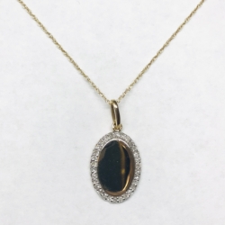Diamond Oval Plate Pendant 