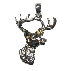 Sterling Deer Bust Charm 