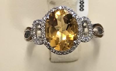 Citrine & Diamond Ring 
