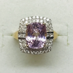 Kunzinite & Diamond Ring 