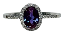Alexanderite and Diamond Ring 