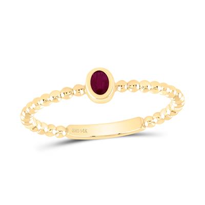 Beaded Ruby Ring 