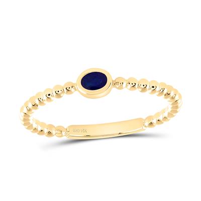 14K Yellow Gold Solitaire Sapphire Ring 