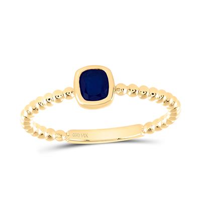14K Yellow Gold Solitaire Sapphire Ring 