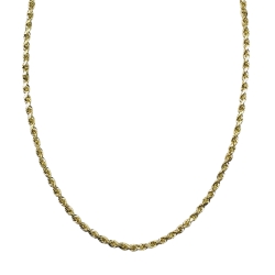 10K Semi-Solid Yellow Gold Rope Chain 