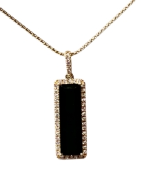 Green Tourmaline and Diamond Pendant 