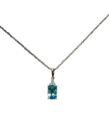 Blue Topaz and Diamond Pendant 