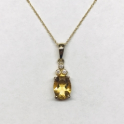Citrine & Diamond Pendant 