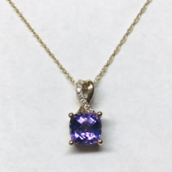 Amethyst & Diamond Pendant 