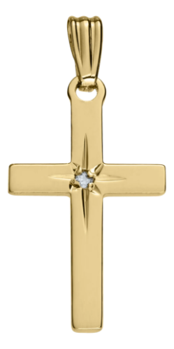 14K Gold Filled Cross Pendant with Chain 