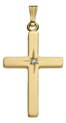 14K Gold Filled Cross Pendant with Chain 