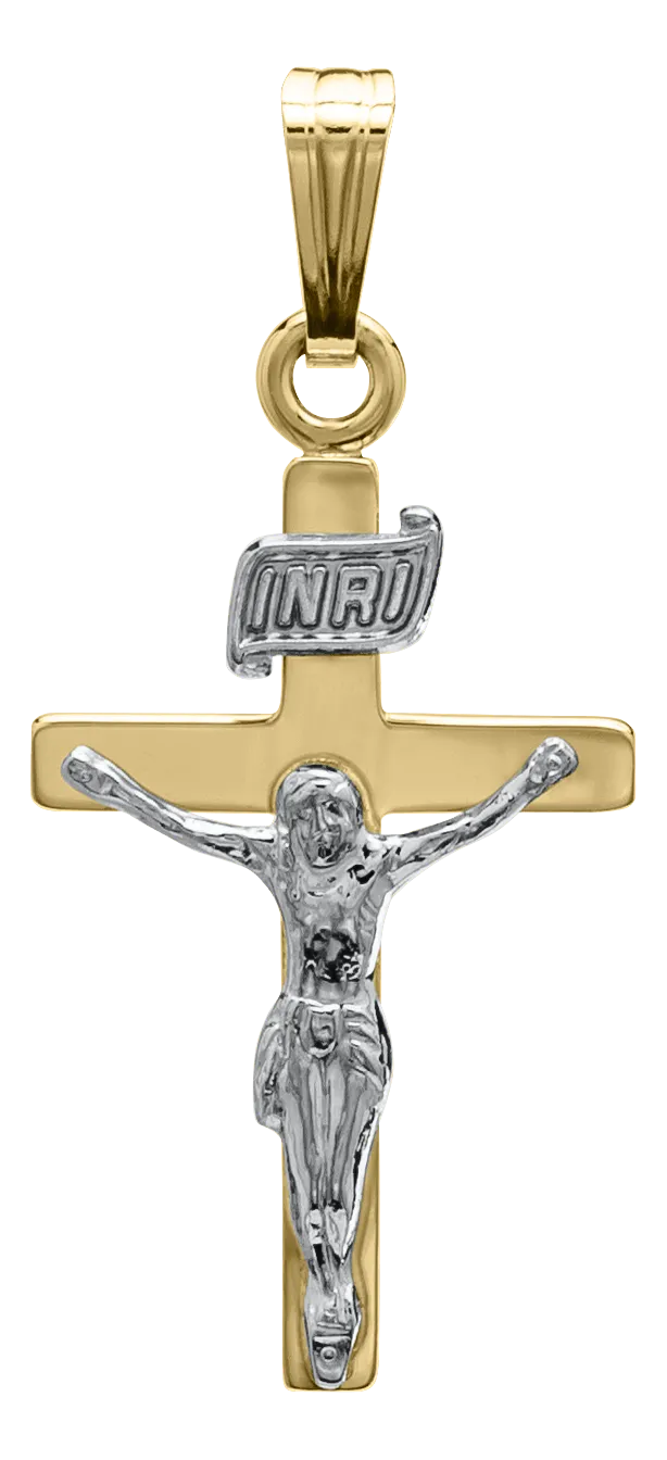 14K Gold Filled Crucifix Pendant with Chain 