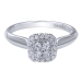 14K White Gold 1/4CTW Four Stone Diamond Cluster Halo Engagement Ring - 01A341078
