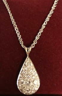 Hand made diamond tear drop pendant 