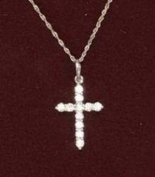 14K 1/4CTW DIAMOND CROSS 