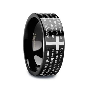 LORDS PRAYER - Engraved Tungsten Band 