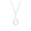 10K White Gold Diamond Fashion Pendant with Chain 