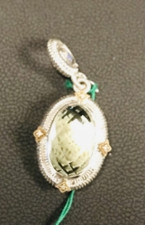 Sterling Green Quartz Pendant 