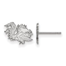 Sterling Silver Rhodium-plated USC Gamecock Post Earrings? 