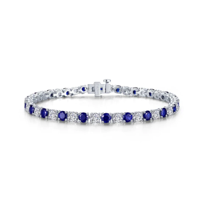 Lafonn simulated sapphire & diamond tennis bracelet 