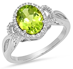 Peridot & diamond ring  