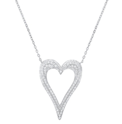 Sterling CZ Heart Pendant  