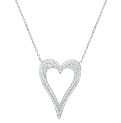 Sterling CZ Heart Pendant  