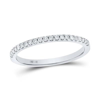 14K White Gold French Pave Band 1/6 Ctw 
