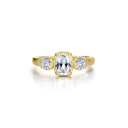 Sterling Gold Plated 3-Stone Ring 