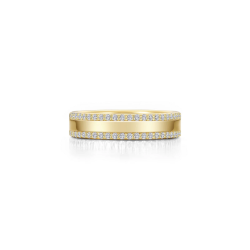 Sterling Gold Plated Pave Band 