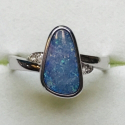 Sterling Opal Doublet Ring 