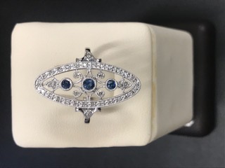 10k Sapphire & Diamond ring. 