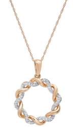 Rose & white gold diamond pendant 