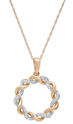 Rose & white gold diamond pendant 